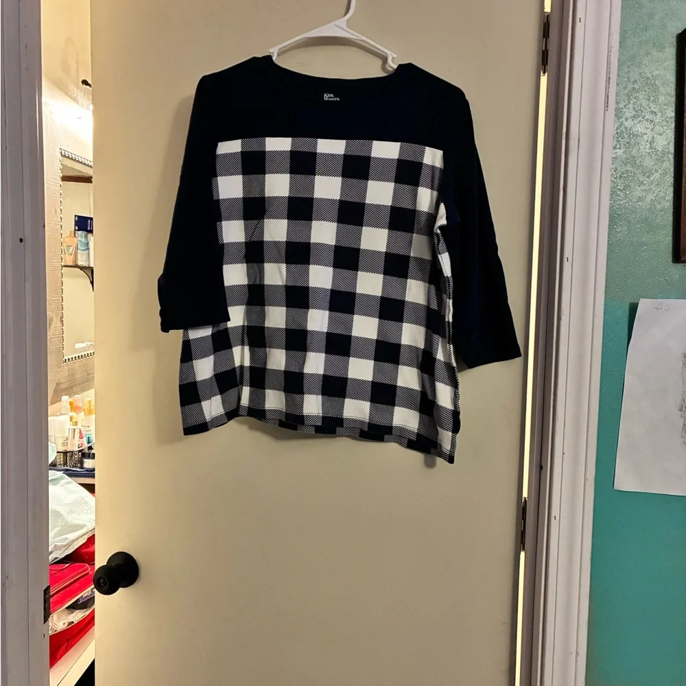 EUC Ladies Kim Rogers Perfectly Soft 3 Quarter Sleeves Crew Neck Top P/M - Picture 7 of 7